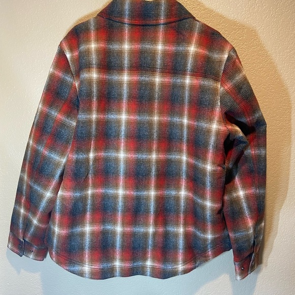 Pendleton Red and Black Plaid Zipper and Button Wool Jacket - Picture 2 of 5